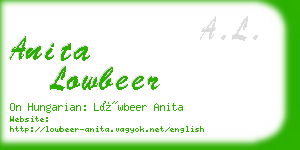 anita lowbeer business card